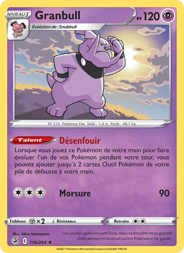 Carte Pokémon Granbull — Poing de Fusion