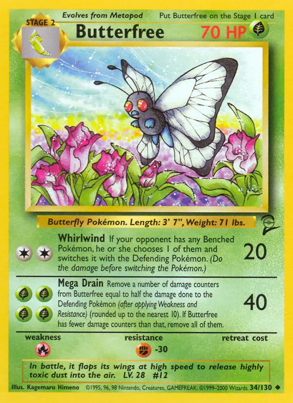 Carte Pokémon Papilusion — Base Set 2
