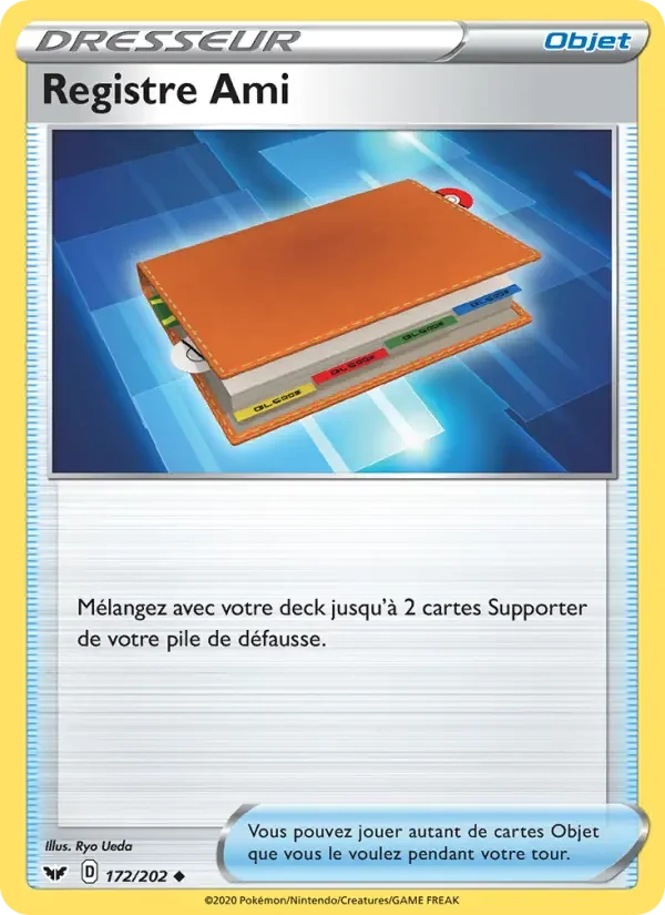 Carte Pokémon Registre Ami — Épée et Bouclier