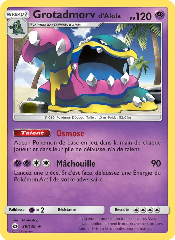 Carte Pokémon Grotadmorv d’Alola — Soleil et Lune