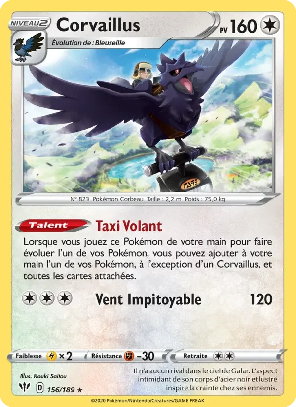 Carte Pokémon Corvaillus — Ténèbres Embrasées