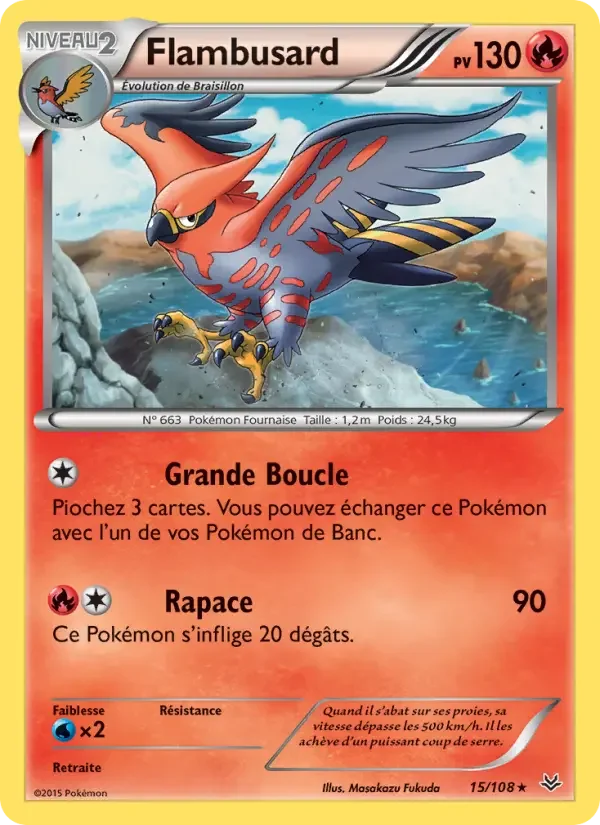 Carte Pokémon Flambusard — Ciel Rugissant