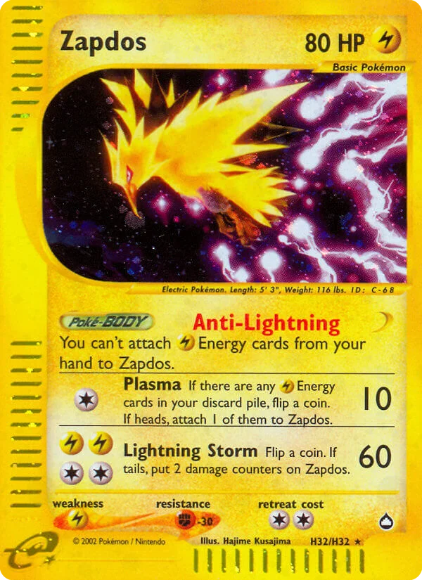 Carte Pokémon Electhor — Aquapolis