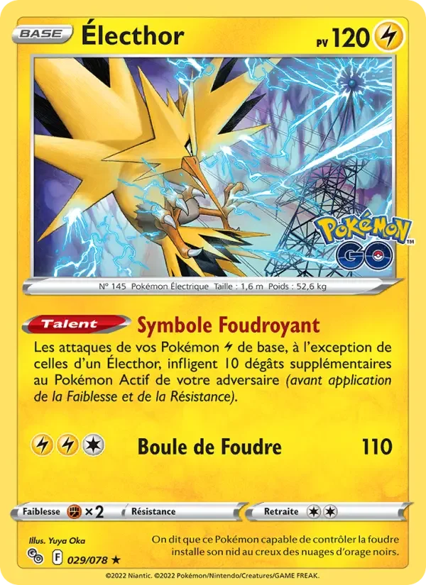Carte Pokémon Électhor — Pokémon GO