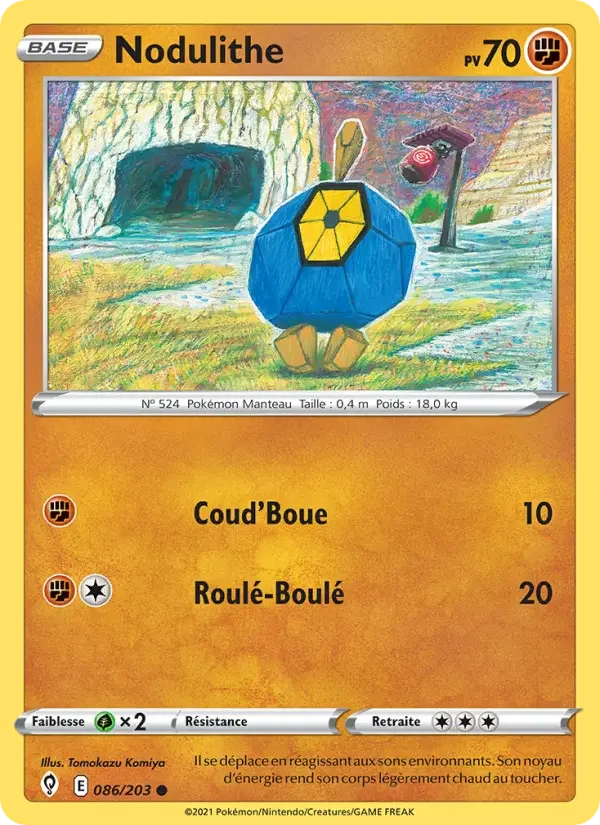 Carte Pokémon Nodulithe — Évolution Céleste